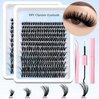 Lash Clusters Kit DIY Cluster Lash with Lash Bond & Seal Reusable Natural Looking Fluffy Eyelash Extensions Makeup