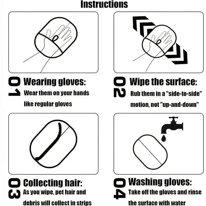 2-in-1 Pet Hair Glove - Groom & De-Fur
